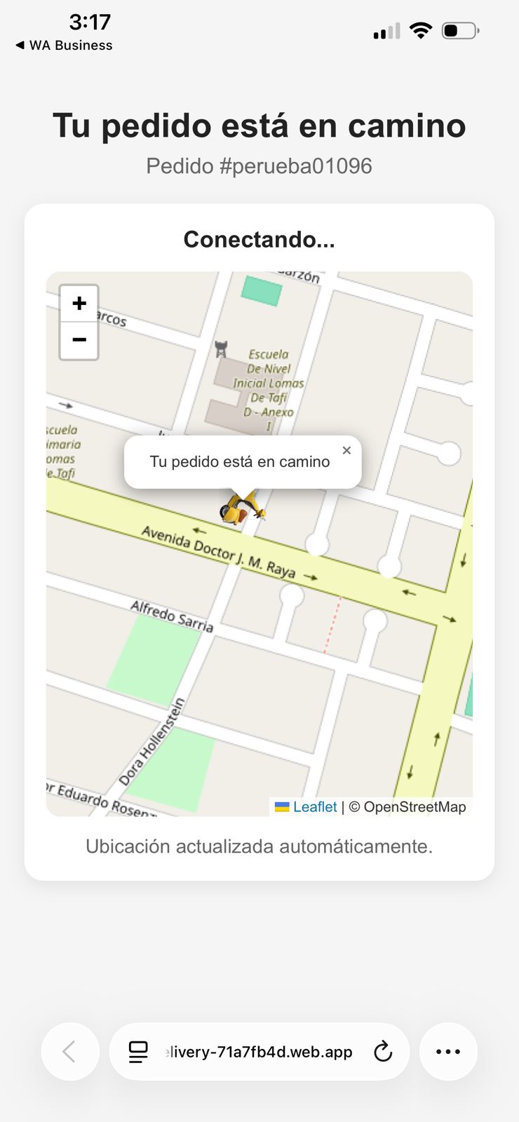 Seguimiento real de Tracker Delivery